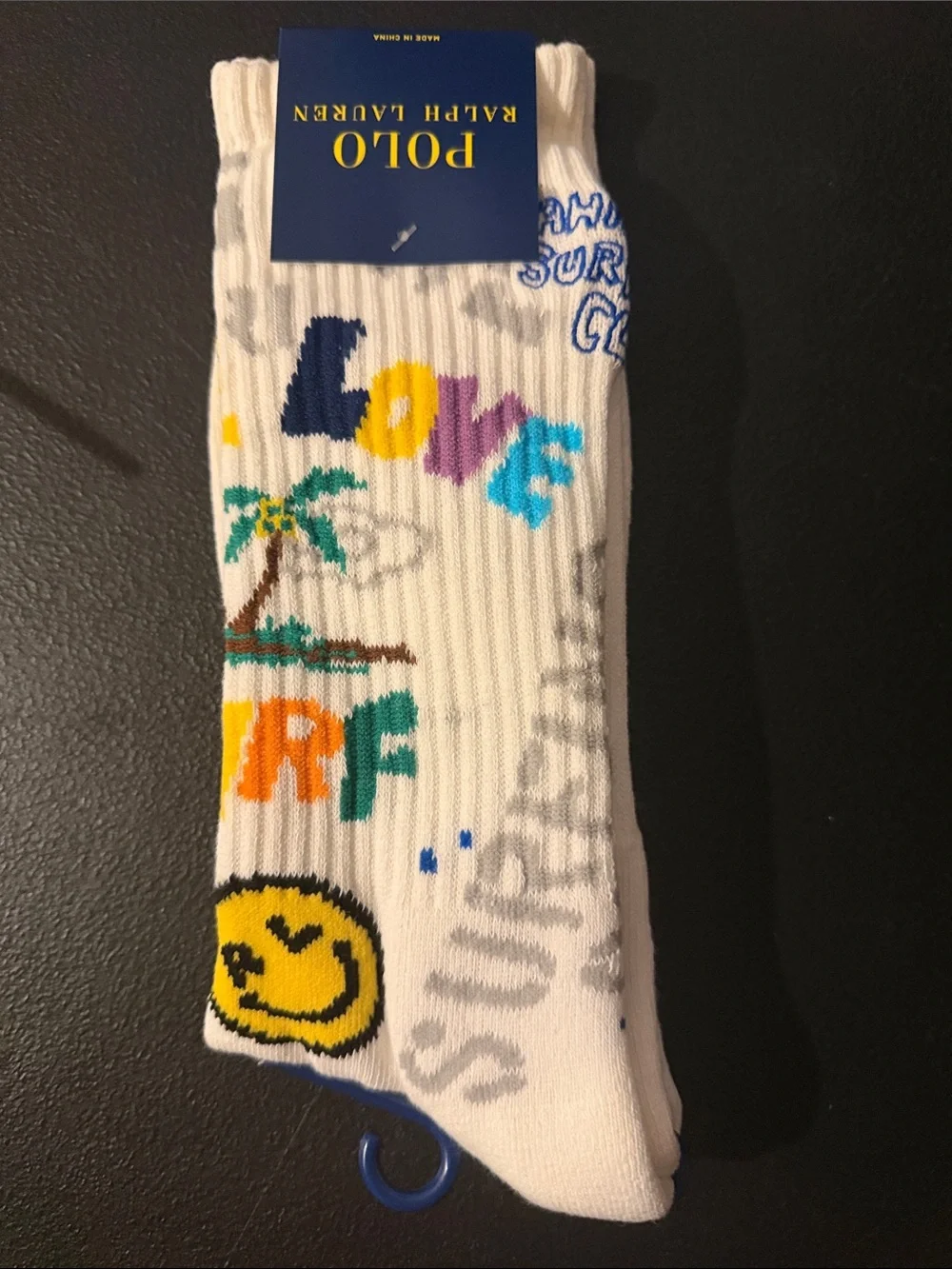 Polo Ralph Lauren Peace Love Surf Crew Socks